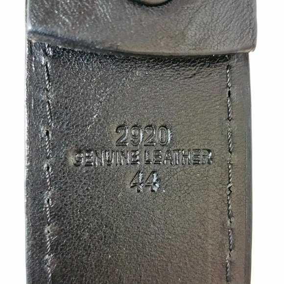 Cabela Cabela\'s Mens Big Black Leather Belt Silver Buckle Texas Lone Star State 44
